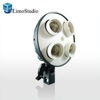 LimoStudio 4 Socket Photo Bulb Adapter - Converts 1 Socket into 4 - Use for Standard Socket Flourescent Bulbs, AGG882-A