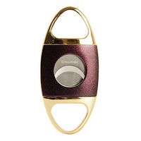 CIGARISM Golden Handles Purple Sands Finish Stainless Steel Blades Cigar Cutter
