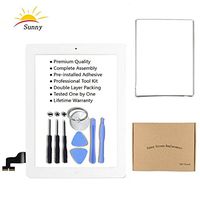 iPad 2 A1395 A1396 A1397 Screen Replacement Digitizer Glass Assembly(White) - Includes Home Button Camera Holder Pre Installed Adhesive Stickers Bezel Frame and Professional Tool Kit