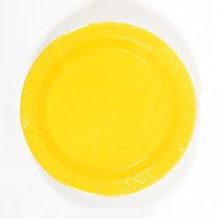 FLOMO Yellow 7'' Plates (8 Pack) neon party plates, party plates, yellow party plates, disposable plates, paper plates, yellow plates, paper plates birthday, (2)