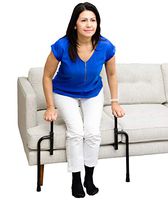 Stander EZ Stand-N-Go, Adjustable Standing Mobility Aid, Chair Assist Grab Bars with Ergonomic Stand Assist Handles, Independent Living Aid