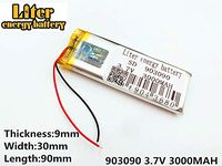 3.7V 3000mAh 903090 Lithium Polymer Ion Rechargeable Battery Lithium Polymer Li-Po Battery for MP4 GPS MP3 Bluetooth Stereo DIY Gift