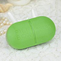 WYKsoku Container,6 Compartments Portable Medicine Case Pill Shaped Tablet Box Organizer Container - Green