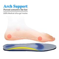 Full Length Unisex Silicone Flatfoot Orthotic Insoles Foot Pain Relief Arch Support Shoe Pads (XXL: 28-28.5cm(11.02-11.22 inch))