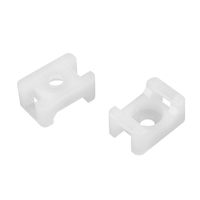 uxcell Cable Tie Mount Base Saddle Type Wire Holder Nylon 5.2mm Hole Width White 50Pcs
