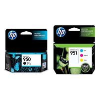 HP 951 Officejet Cyan/Magenta/Yellow Ink Cartridge Combo Pack - Bundle With 950 Officejet Ink Cartridge, Black