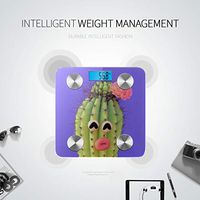 Cute Cartoon Cactus Weight Scale Body Fat Weighing Scale Accurate Weight Scale Tracks 8 Key Compositions Analyzer Sync with Fitness Apps 400 Lbs