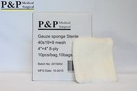 Gauze Surgical Sponges Cotton STERILE Non Woven 8-ply High Grade Quality by P&P Medical Surgical 4"x4" Class I(a) All Purpose Pads (1000)