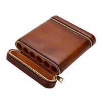 YX Cigar Box - Smoking Creative Cigar Leather Imported Cedar Portable Cigar humidor Holster (Color : A)