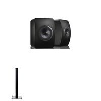 KEF LS50 Special Edition Black Speaker Pair +  Floorstands