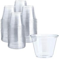 130 COUNT 100% Biodegradable Compostable 9 oz Clear Plastic Disposable Cups Premium Crystal Clear PET Cup (No Lids) for Cold Drinks Iced Coffee Tea Juices Smoothies Slush Soda Cocktails Sundae