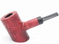 Tobacco Pipe - Model No: 301 Cherrywood - Mahogany Rusticated - Hand Made from Top Quality Woodblock