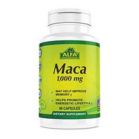 ALFA VITAMINS Pure Maca 1,000 Mg - Maca Root 60 Capsules- Promotes Immune Function, Positive Mood and Reduce Fatigue, Focus and Brain Health - Herbal Supplement - 60 Capsules