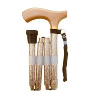 YULAN Solid Wood Handle Walker Cane Aluminum Alloy Folding Anti-Slip Telescopic Adjustable Four-Legged Old Man Cane 3 Colors (Color : Gold)