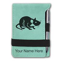 Mini Notepad, Rat, Personalized Engraving Included (Teal)