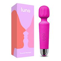 Luna Rechargeable Personal Wand Massager - 20 Vibration Patterns & 8 Speed - Travel Bag Included - Perfect for Muscle Tension, Back, Neck Relief, Soreness, Recovery - Pink