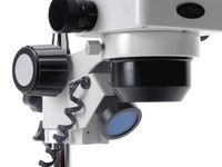 AmScope SH-2BZ-C2 Professional Binocular Stereo Zoom Microscope, WF5, WF10x and WF20x Eyepieces, 5X-80X Magnification, 1X-4X Zoom Objective, Upper and Lower Halogen Lighting with Rheostat, 110V-120V, Includes 0.5x Barlow Lens