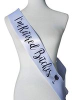 Retirement Party Gift Sash I'm Retired Bitches White & Black with safety Pin for adjustable closure