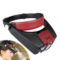Head Magnifiers Glasses Jewelry Loupe 1.5X 3X 8.5X 10X Magnifying Glasses Headband Magnifier LED Illuminated Watch Repair Tool Coin Watchmaking Book Errors Reading Magnifier Loup Lens Eye Glass