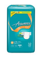 Assurance Stretch Briefs with Tabs, Ultimate Absorbency, Large/XL, 32 Count