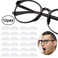 Reccisokz Nose Pads for Sunglasses Self Adhesive, 12 Pairs Stick On Soft Silicone Nosepads(1.5mm Transparent)