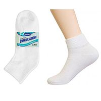 3 Pair Diabetic Ankle Circulatory Socks Health Support Mens Fit White Size 9-11