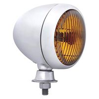 United Pacific 30653 - Teardrop 4.75" Round Stainless Steel Housing Spot Beam Amber Light with Amber Lens