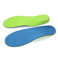 TENDYCOCO 1 Pair Breathable Shoe Insoles Shock Absorbing Arch Support Non-Slip Shoe Pads for Walking Hiking Running Size M (Green and Blue)