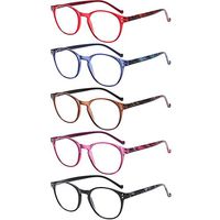 5 Pairs Reading Glasses - Standard Fit Spring Hinge Readers Glasses for Men and Women (Black Purple Red Blue Brown, 2.00)