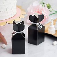 Efavormart 25 Pack Black Vase Shape Favor Boxes with Satin Ribbons Cardboard Wedding Gift Boxes