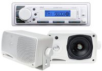 New Pyle PLMR20W AM/FM USB/SD iPod AUX Receiver Stereo + 2 3.5" 200W Speakers