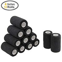 MUEUSS Self-Adhesive Bandage Wrap Tape 4 Inches x 6 Yards (Black, 12 roll)
