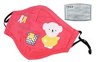 La Vogue Kids Boys Girls Cartoon Mouth Mask Children Cotton Breathable 5-Layer Mask Anti-Dust Half Face Mouth Masks Pink car