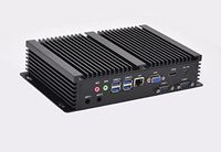 Intel Haswell i5 4200U Industrial PC IPC Mini PC Fanless PC with GbE 8G RAM 256G SSD Support Linux/Windows 2 COM 7 USB USB3.0 VGA HDMI Rich IO, Black Aluminum