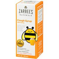 Zarbee's Naturals Children's Cough Syrup with Dark Honey, Natural Cherry Flavor, 4 Ounce Bottle