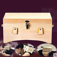 WellieSTR Solid Wood moxibustion Box moxibustion Box Appliance Wood Moxa Burner Acupuncture Point Massage （6 Holes）