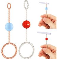 2 Pieces 20th Century Style Ring Cigarette Holder Elegant Lady Finger Cigarette Holder Vintage Gentleman Smoker Cigarette Holder Ring, Rose Gold and Silver 0.67 Inch (Red and Light Green Bead)