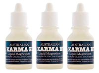 Karma Rub Liquid Magnesium - Australian 100% Natural Magnesium Chloride and Sulfate Solution with Trace Minerals - Relief for Muscle and Nerve Pain - Helps Tension and Stress - 15 ml - 0.5 oz (3 PACK)