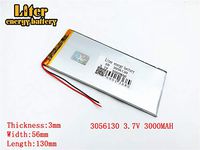 3.7V 3000mAh 3056130 Lithium Polymer Ion Rechargeable Battery Lithium Polymer Li-Po Battery for MP4 GPS MP3 Bluetooth Stereo DIY Gift