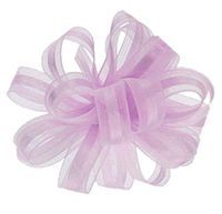 3/8" Satin and Organza Pull Bow 25 Yards Makes 25 Bows - Lavender