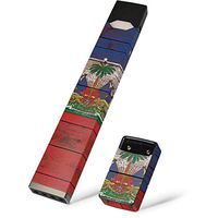 Skinit Decal Wrap for Juul E-Cigarette - Originally Designed Haiti Flag Dark Wood Design
