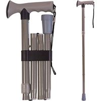 Folding Walking Cane Collapsible Walking Stick - Adjustable Medical Foldable Cane for Men and Women - Contoured Handle, Gray