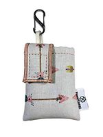 PumpCases Designer Insulin Pump Case w/Carabiner Clip (Dexcom G6, Storm Blue/Rose Pink Arrow w/Clip)