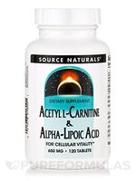 Source Naturals Acetyl L-Carnitine & Alpha-Lipoic Acid 650mg - 120 Tablets