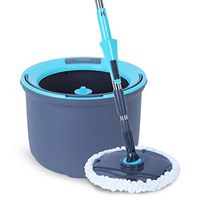 SCDTB Upgraded Stainless Steel Deluxe 360 Spin Mop & Bucket Floor Cleaning System Included Handle with 4 Microfiber Mop Heads