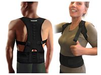 Back Posture Corrector Straighten Spine Shoulder Clavicle - Relieve Thoracic and Lumbar Backpain and Kyphosis - Comfy Medical Backbrace with Magnets - Easy Adjust - Unisex (XL (Waist 90-100 cm))