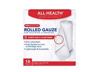 All Health Rolled Gauze Pads, 3" X 2.5 Yds | for Cleaning or Covering Wounds as Wound Dressing, Helps Prevent Infection