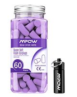 Mpow 055A Ear Plugs 60 Pairs, Super Soft Foam Ear Plugs 34dB SNR, Noise Reduction Hearing Protector, with Aluminum Carry Case, for Sleeping, Woodworking, Shooting, Travel, Loud Events-Purple