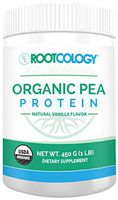 Organic Vanilla Pea Protein Powder - Rootcology USDA Certified Organic Pea Protein with 20g Plant Protein by Izabella Wentz (450g / 15 Servings)
