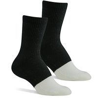 Berkshire Women's Premium Non-Binding Diabetic Comfort Crew Socks (2 Pair Pack) - Black, Women's Shoe Size 6-9
